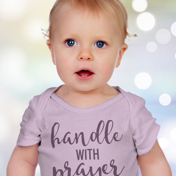 CuteOnesie's tweet photo. "Handle with prayer" onesie available on #CuteOnesie
#ChristianBlogger #BabyFashion #MomBlogger https://t.co/snTVO2vhSK