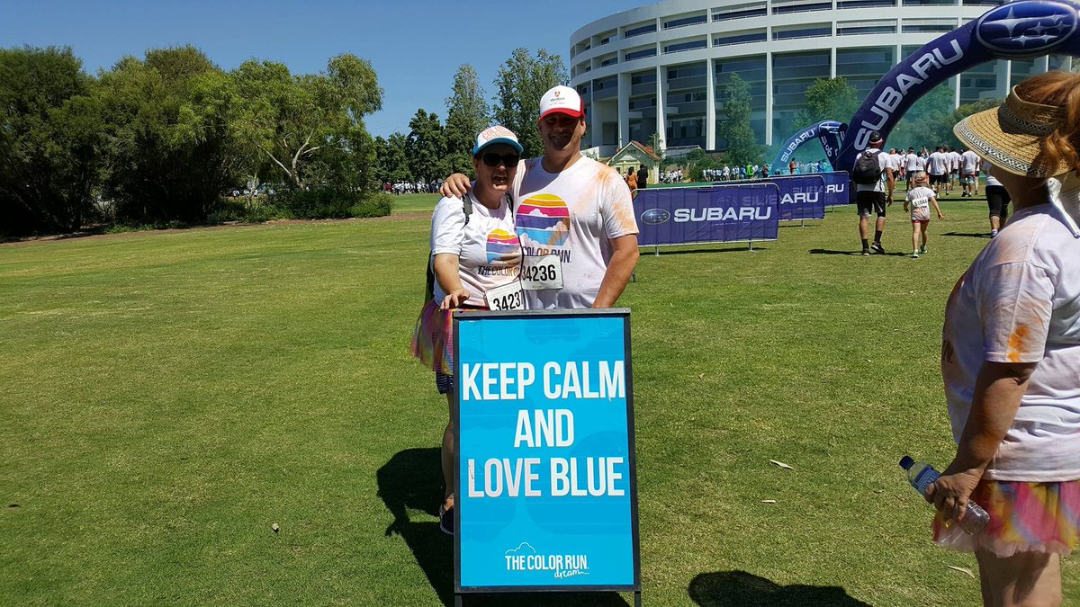 VickiCCope's tweet photo. #THECOLORRUNAUS well done Perth the largest group in Australia. Thanks team- Helen, James and Peta https://t.co/lK9UrJlsXO