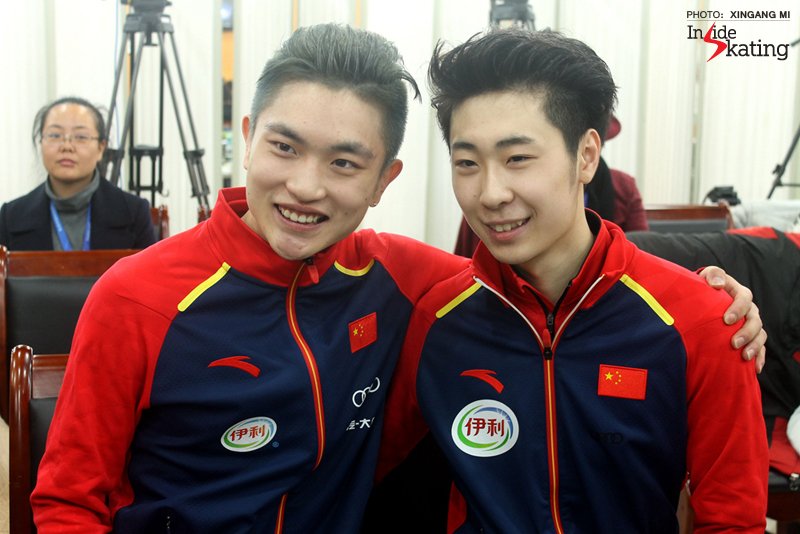 insideskating's tweet photo. We know you're going to like this one. Smiling teammates: #HanYan and #BoyangJin at #CoC17: https://t.co/j3vUQildpe https://t.co/mQ8w5zQw1T