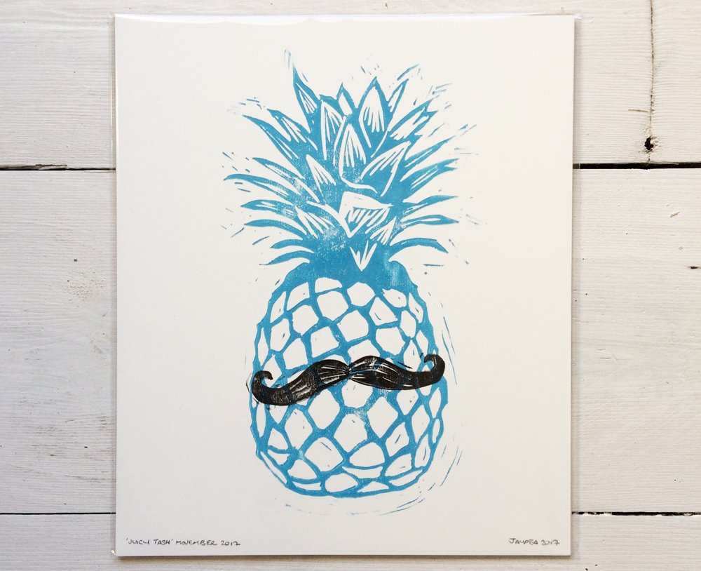 jaypea_art's tweet photo. Raising money for @MovemberUK Order a unique Juicy Pineapple print, pick your own colour DM me with your choice #mosista #mo #pineapple #art https://t.co/CPC5Y4wfVs