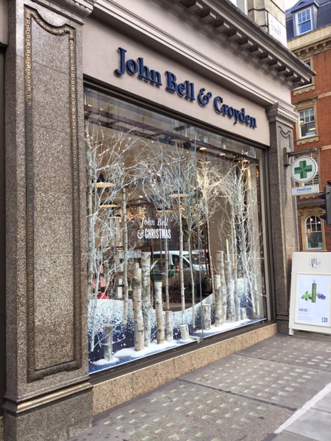 JohnBellCroyden's tweet photo. Seen our fabulous Christmas window display? When you come to visit, take a picture with our display &amp; don't forget to use #JohnBellChristmas https://t.co/i0Ls0QmNUD