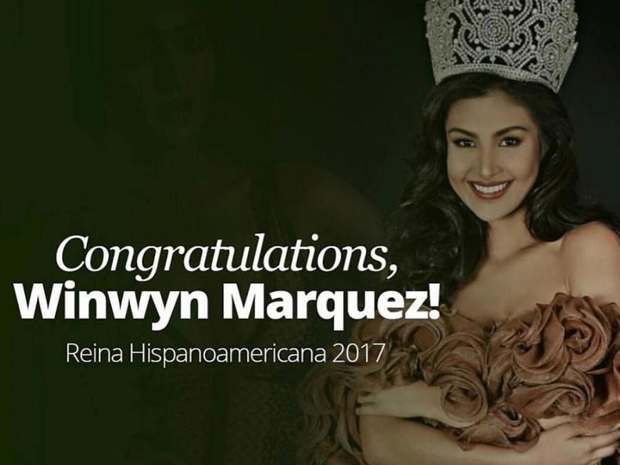gmanetwork's tweet photo. Celebrities congratulate @wynmarquez on her win! https://t.co/JnQdq5uUDZ

#ReinaHispanoamericana2017 https://t.co/0EYfWLJeRK