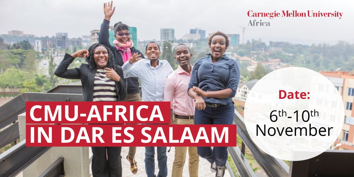 cmu_africa's tweet photo. Hello, Dar es Salaam! We'll be looking for future tech leaders in your city this week. Sign up here: https://t.co/ZhLZSMaqVm https://t.co/t3qX2nOSIw