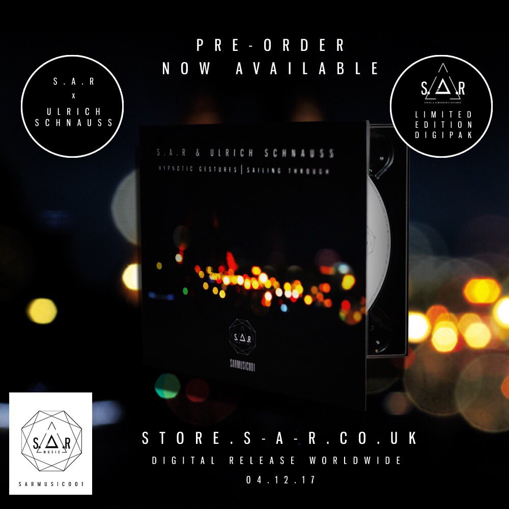 Pre-order the new release by <a href="/sarmusicuk/">S . Λ . R</a> &amp; <a href="/ulrichschnauss/">ulrich schnauss</a> (Hidden Gestures &amp; Sailing Through) via s-a-r.co.uk #store