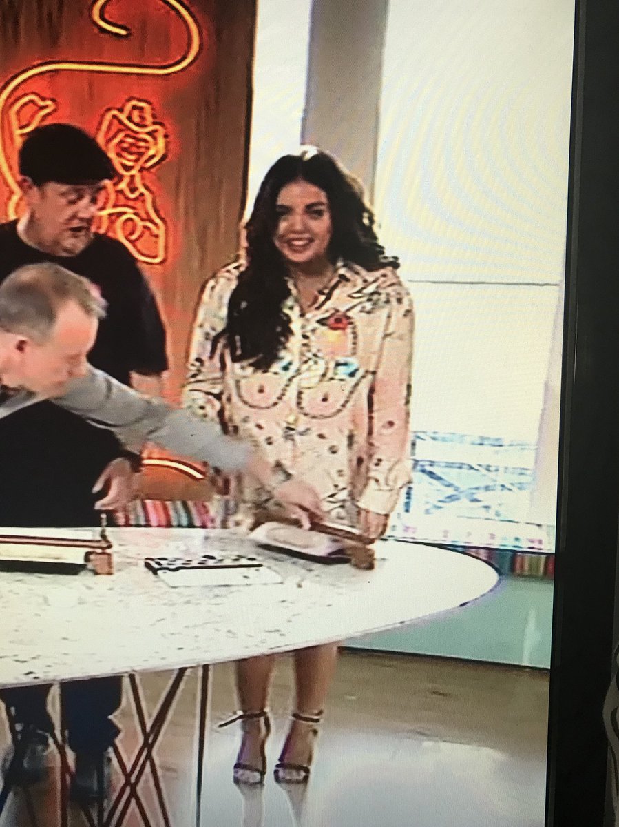 When you're wearing a 'boob dress' on live TV