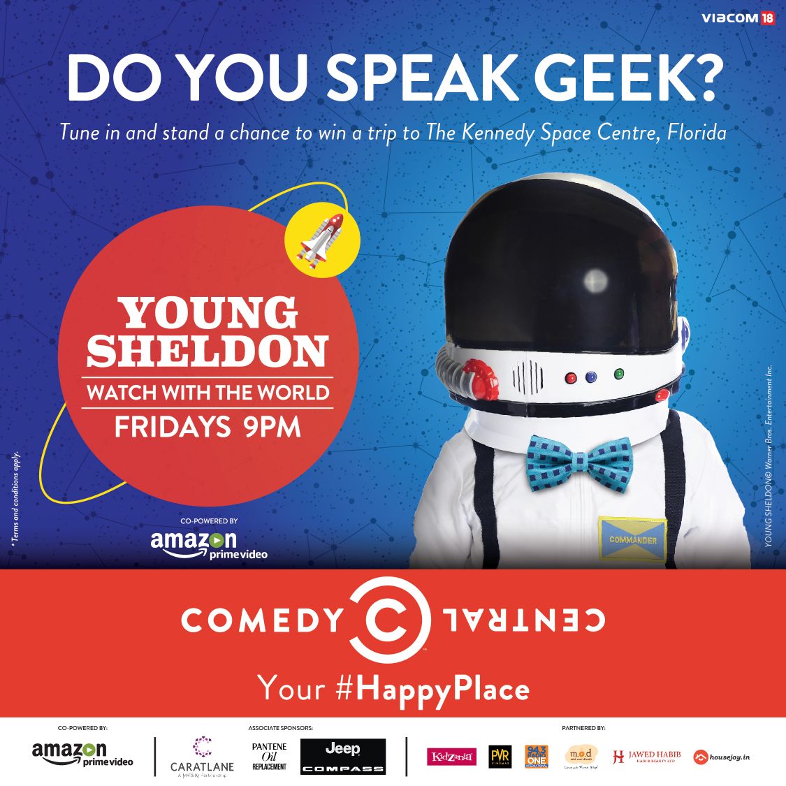 sandeshpb007's tweet photo. keep watching Comedy Central, Friday nights at 9pm and you could win a chance to visit the Kennedy space center in Florida. Now  #Sheldon https://t.co/boosp4Yn46