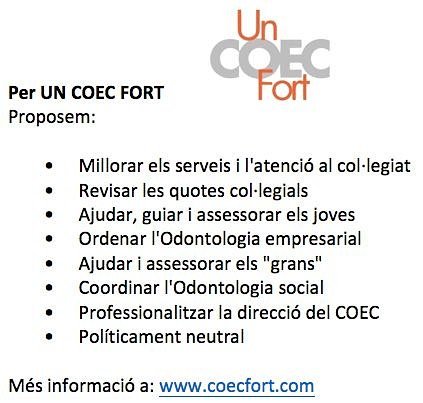 Propostes per #UnCOECfort