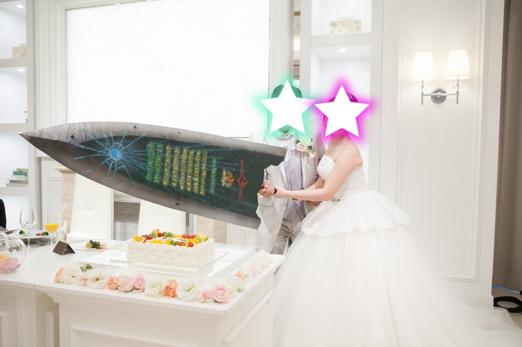 林 宏次 溶連菌で寝込む中 結婚式の写真が届きました エピタフプレートでのケーキ入刀 左 強溜め 右 モンハンウェディング T Co 1d5kby2vbx Twitter