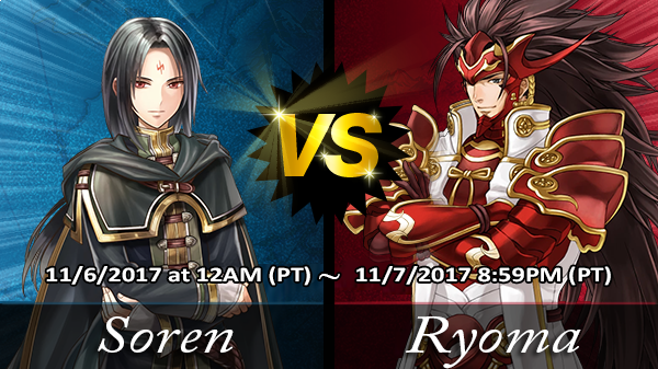 FEHeroes_News's tweet photo. 【Voting Gauntlet】
4th set of Heroes! Who will win? Use hashtags #TeamSoren & #TeamRyoma to show your support ♪ #VoteWars #FEHeroes https://t.co/UYFSbr1vVz