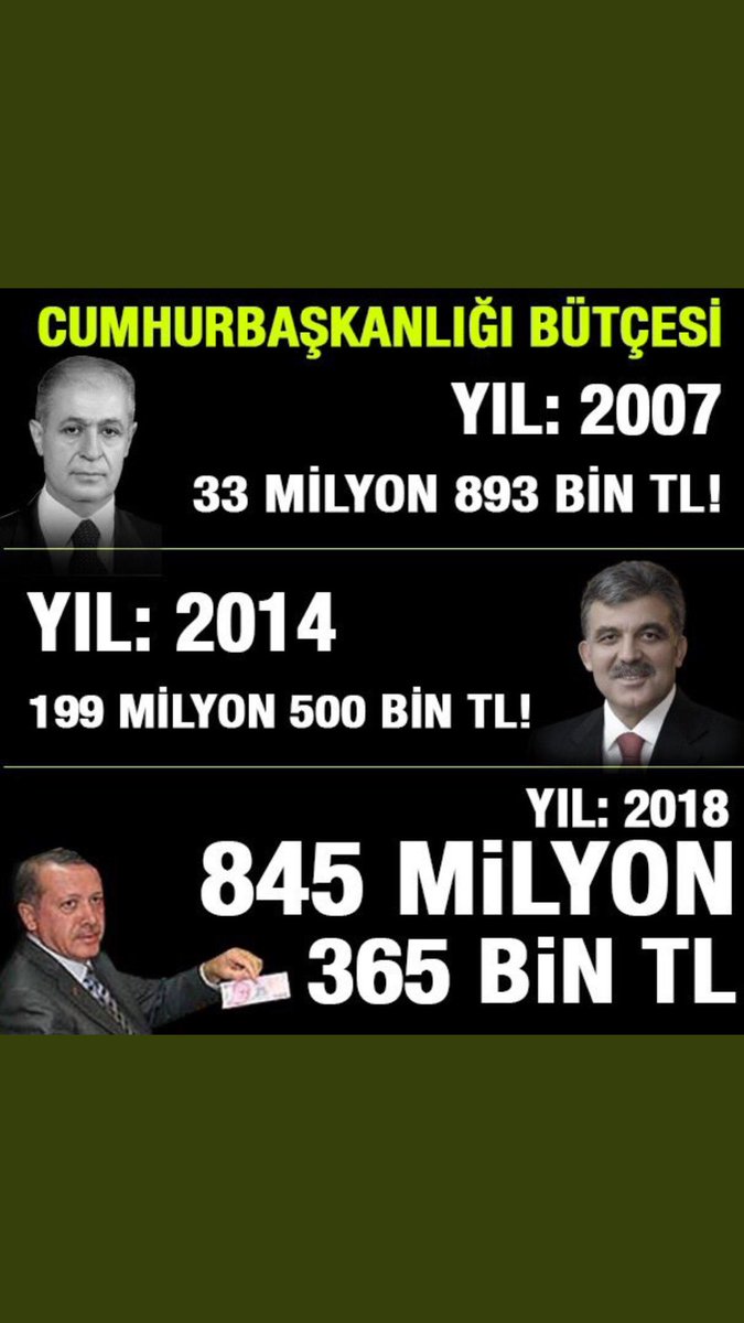 Tayyip erdoğanın 15 yılda örtülü ödenekten harcadığı para 7 milyar tl. Eski parayla 7 katrilyon tl dir.