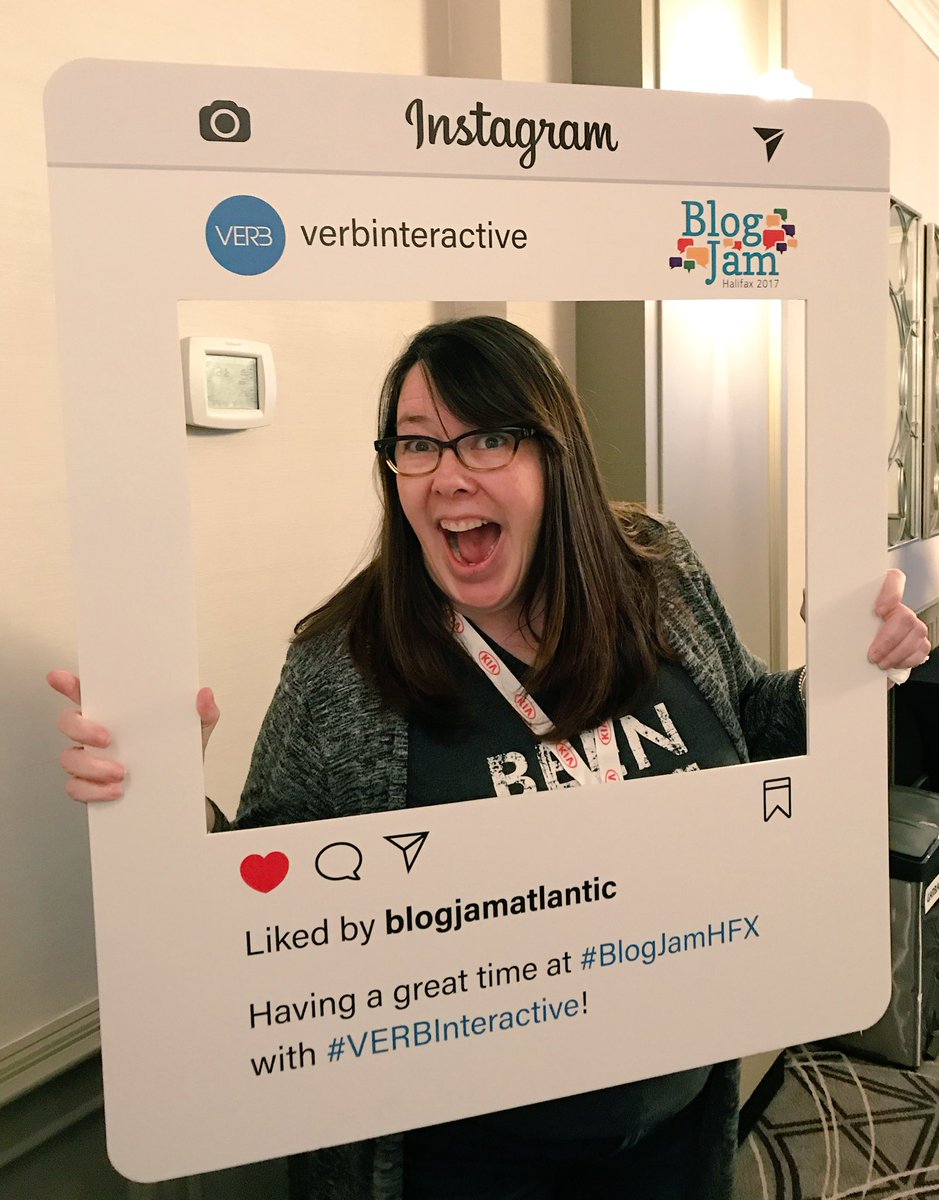 CurtainsAreOpen's tweet photo. BlogJam is rocking it today! #BlogJamHFX #VERBInteractive (I took this selfie cause I'm trying to win dinner @GioHalifax ) @VERBInteractive https://t.co/OMO2ApMIJt