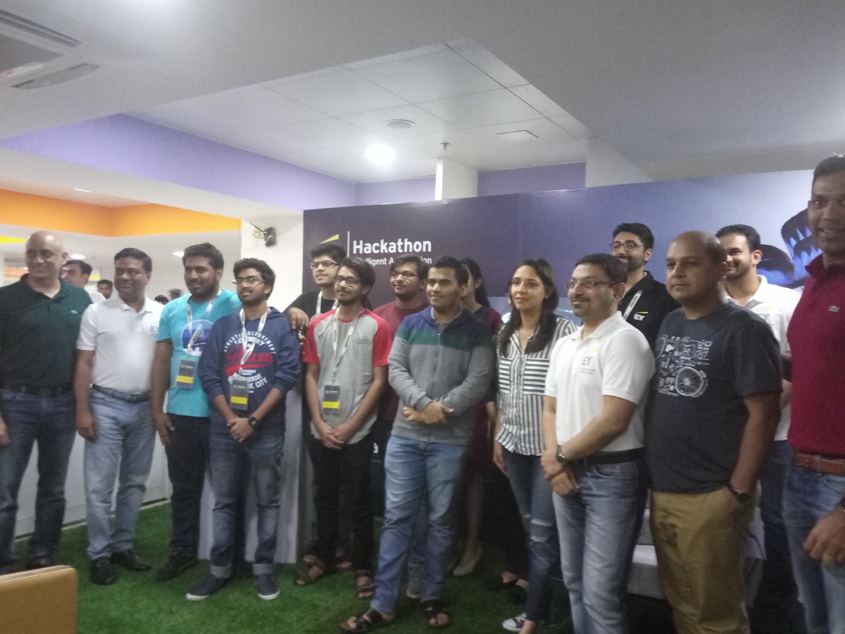 EY_India's tweet photo. #EYHackathon winning teams with the members of the jury and their mentors #DigitalAtEY #IntelligentAutomation https://t.co/sA24wi1j8N