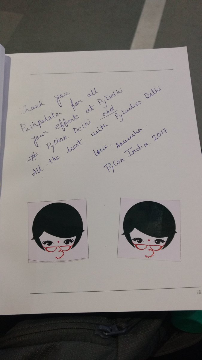 pushplataranjan's tweet photo. Thank you @anweshasrkr  for the token of appreciation and motivation for pyladies Delhi chapter. #pyconindia2017 #pyconindia #pyladies https://t.co/qOack9bR9j