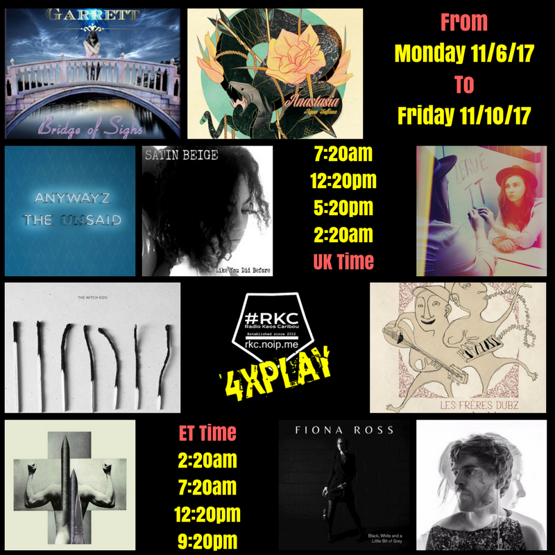 RadioKC's tweet photo. Next Week #RKC 4xPLAYs 1/2

MON
🔴@garrettband
🔴@ANASTASIA_ooOoo

TUE
🔴@Anywayzmusic
🔴@MissSatinBeige

WED
🔴@hanabrooksmusic
🔴@WitchKids https://t.co/1mtgk8Ojgw