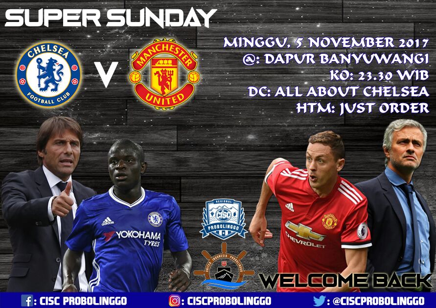 CISCprobolinggo's tweet photo. Clash of titans
Nobar CHELSEA VS M.UNITED
KO. 23.30 on the @DapurBanyuwangi
Htm Just Order. Dc CHELSEA FC
#Pasukannobar #nobarchelsea https://t.co/H949ogykXM