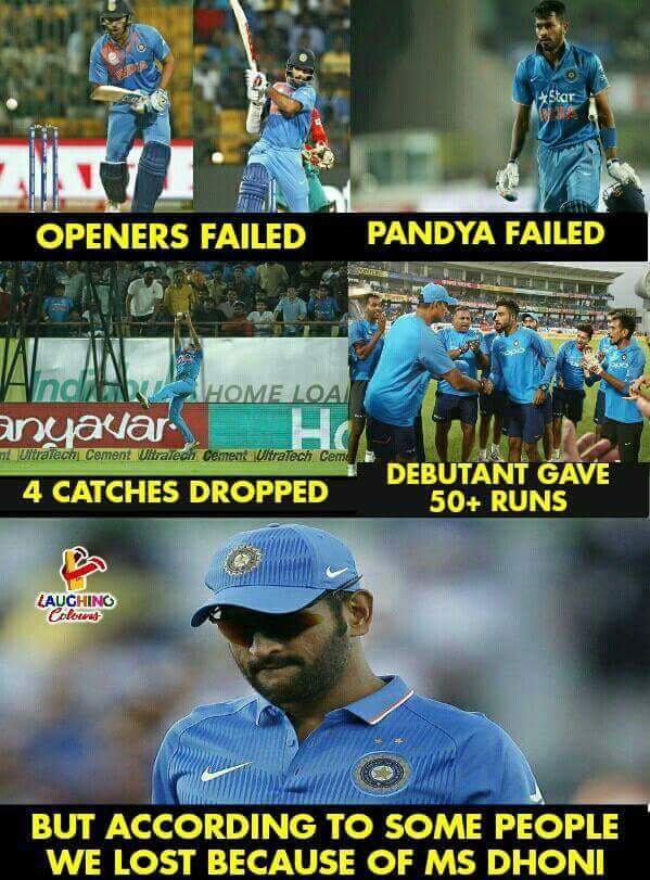 allthingsaman's tweet photo. Everyone's are fail in this match but haters are still says this match loses because DHONI Play Slowly.
#BCHaters https://t.co/JVE3uRHYjm