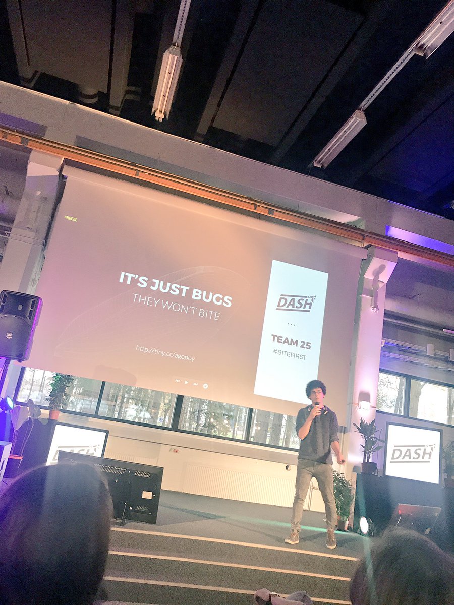 jessicableching's tweet image. #dashhack pitches running. @FazerSuomi challenge: bringing insects to the masses 🐜 🐞 🐝 @TheDashHack