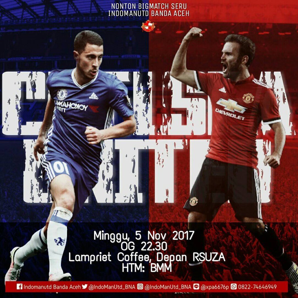 NONTON BOLA SERU <a href="/indo/">indo</a>.manutd B Aceh
CFC vs United
Minggu, 5 Nov 2017 
OG jam 22.30 WIB 
At Lampriet Coffee
Join us!