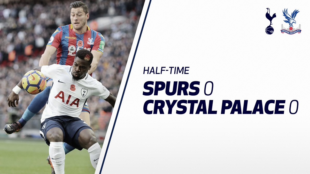 SpursOfficial's tweet photo. HALF-TIME: A largely uneventful 45 minutes at Wembley and it is goalless at the break. #COYS https://t.co/cYXkoYz1dK