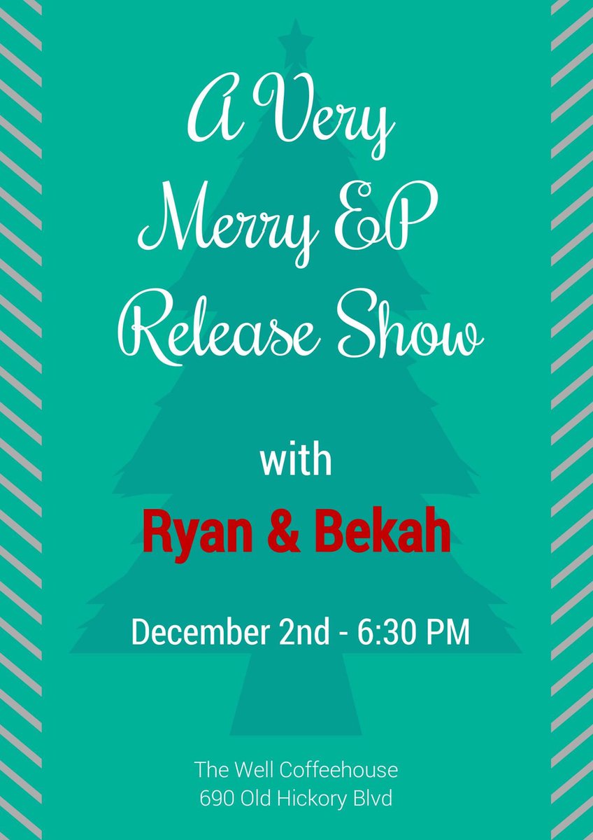 RyanBekahMusic's tweet photo. Join us for a fun Christmas show on December 2nd! https://t.co/rjextvAw7Z