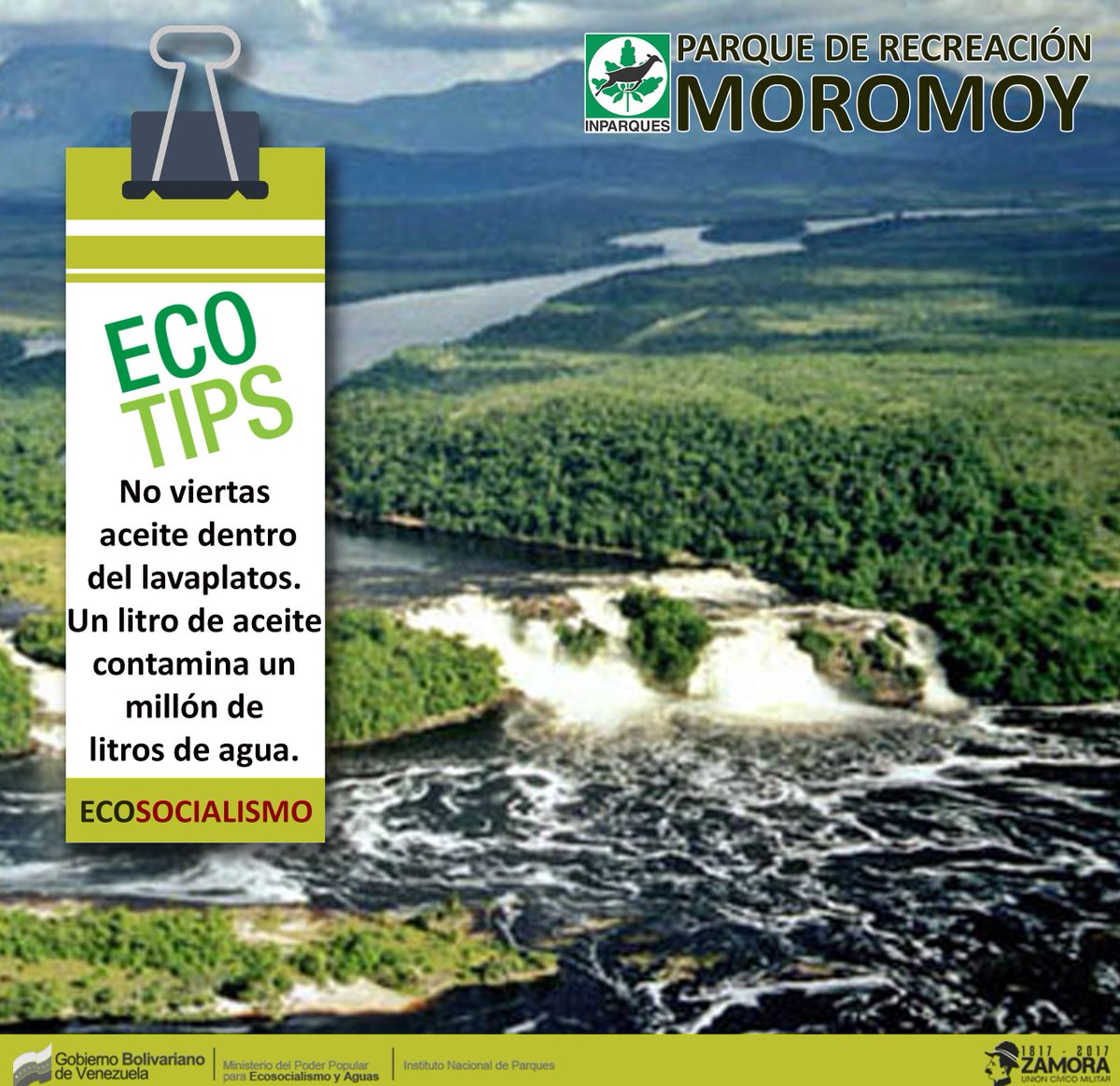 En #Inparques #SomosEcosocialismo y por eso te recomendamos poner en práctica nuestros tips <a href="/InparqsBarinas/">INPARQUES Barinas</a> <a href="/InparquesGobVe/">Inparques_Oficial</a>