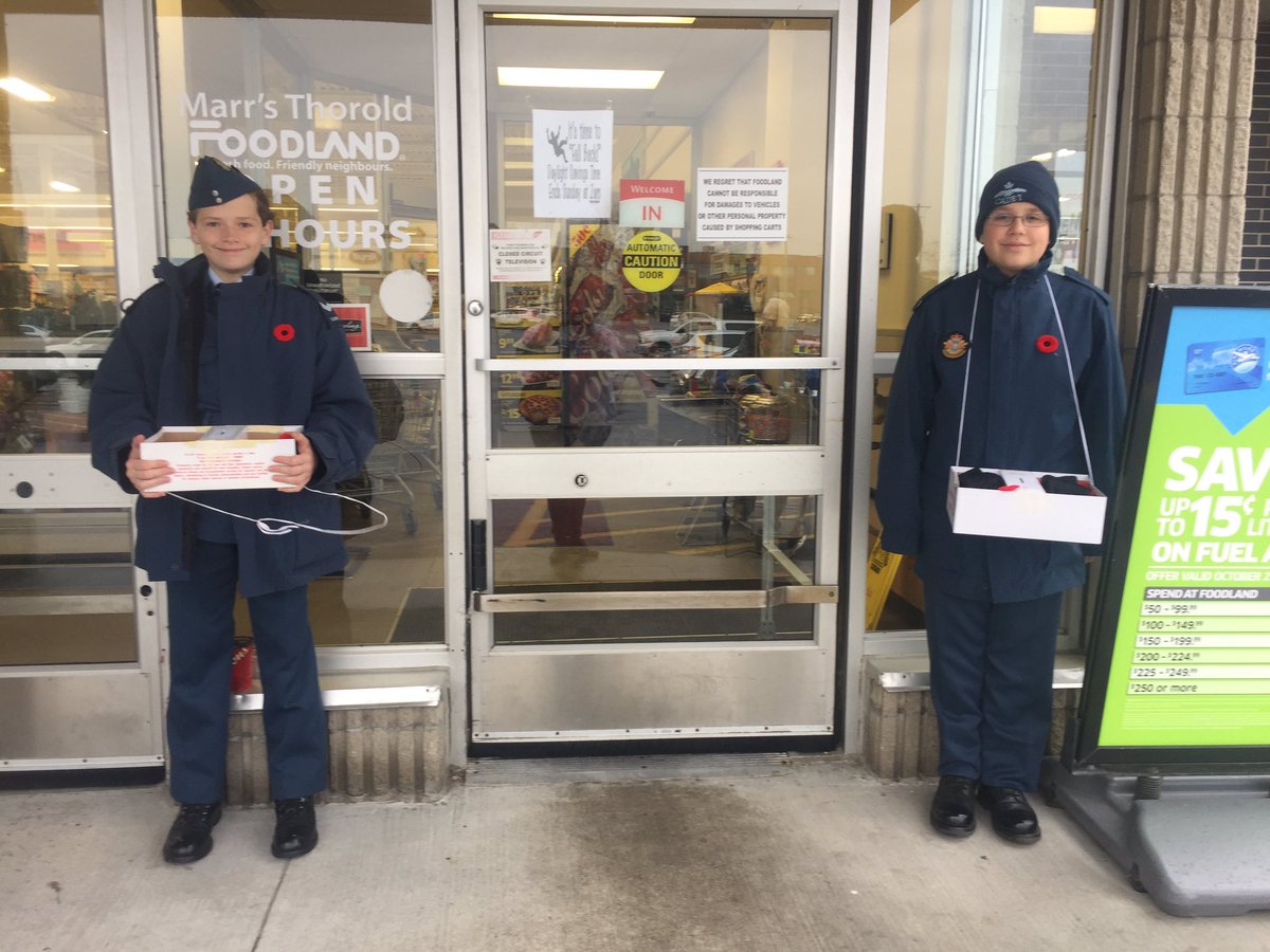 128RCACS's tweet photo. Our cadets have been out poppying in support of Canadian Veterans &amp; our Squadron sponsor the #Thorold @RoyalCdnLegion Branch #17. #AirCadets https://t.co/RmQqDp47Le