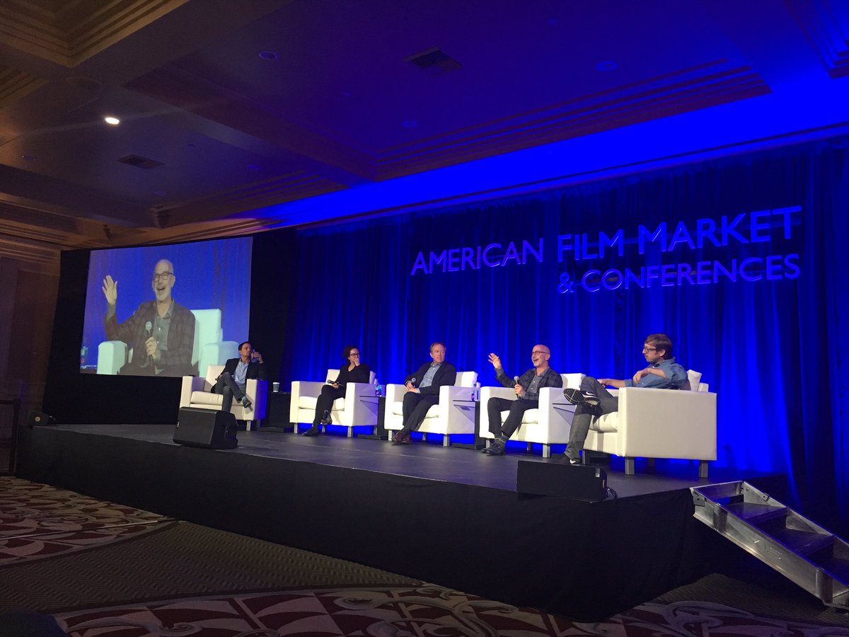 Stage32's tweet image. "A film under $2MM isn't going to see theatrical. It's a golden era, people see smaller films on streaming" Russ Levine @RouteOneLA #AFM2017