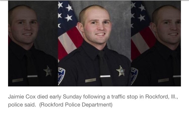 TomiLahren's tweet photo. My heart breaks for Officer Cox and his family. Rest easy. #holdtheline https://t.co/af4yYX2pmS