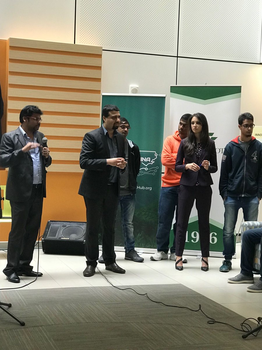 CarolinaFintech's tweet photo. Just kicking off the pitches from the #28-hour #CFHhackathon. Up next: the Awards Reception! #CFH #CLT #FinTech #disruption #digital https://t.co/dPoJ3v56vr