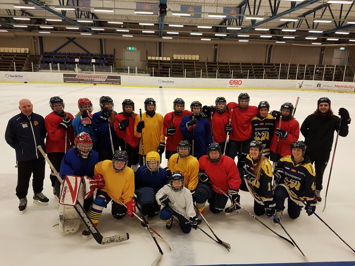 HV71damlag's tweet photo. Idag gästade HV71 @VarnamoHockey på deras prova-på dag, ett mycket härligt gäng! Damlaget startades okt 2016!#HV71 & Proud sponsor #Axelent https://t.co/Mk5xldNtlB