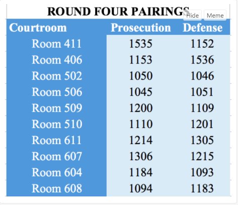 Round 4 Pairings
