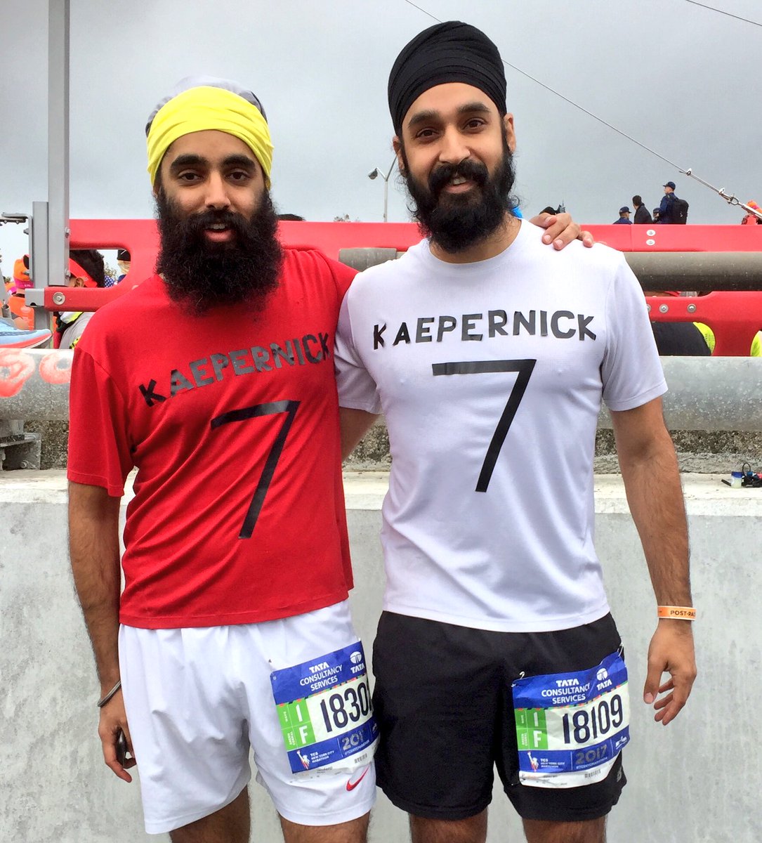 simran's tweet photo. We're running the New York City Marathon today for racial justice and against police brutality. https://t.co/zTJ7hKz7ob