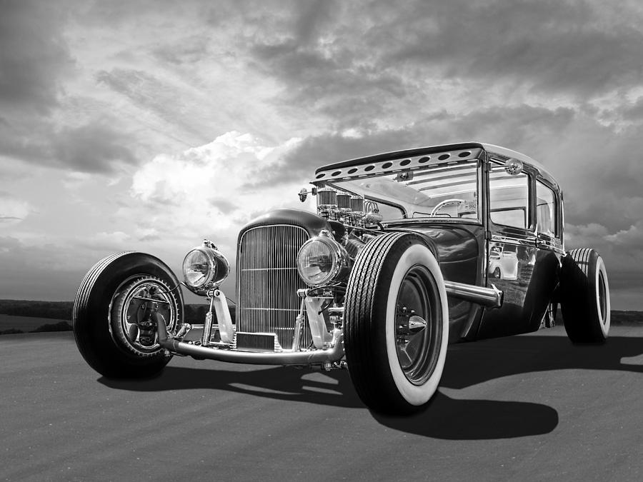 Vintage Hot Rod In Black And White Photograph by Gill Billington  goo.gl/lQWQ3U  #HotRod #FineArt