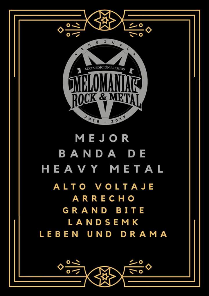 Estamos nominados en los "Premios Melomaniac Rock&amp;Metal 2016-2017" en la categoría: *Mejor Banda de Heavy Metal* ImI