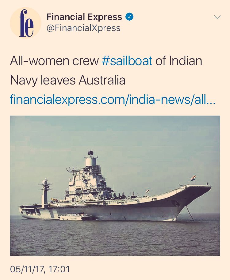 Hi  @FinancialXpress, that isn’t a sailboat, that’s aircraft carrier INS Vikramaditya.