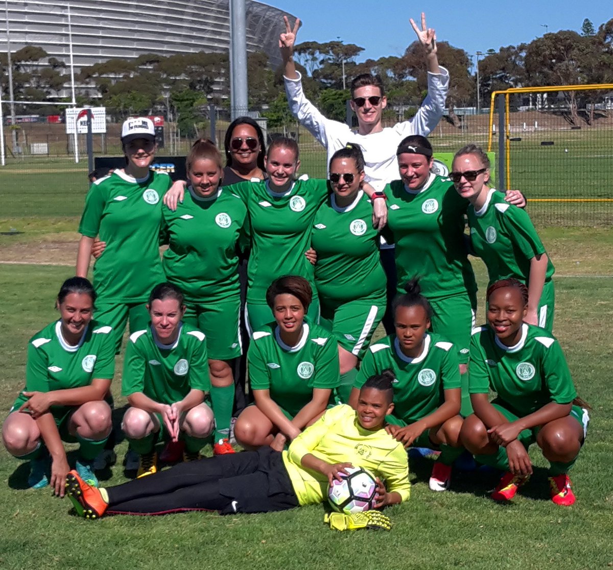 queenbeesbafc's tweet photo. #SundayFunday with the Queen Bees! 😄😄😄 What a jol! 
Taryn's chest control is out of this world though 😰😂 https://t.co/pzH80ZB3cL