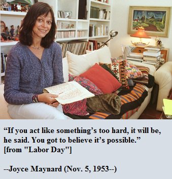 Happy birthday, Joyce Maynard! 