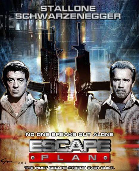 النجمان "ارنولد شوارزنيجر" و "سيلفستر ستالون" المسجونان في سجن محكم الغلق يسعان لوضع خطه محكمه للهروب منه 

goo.gl/znUHDo