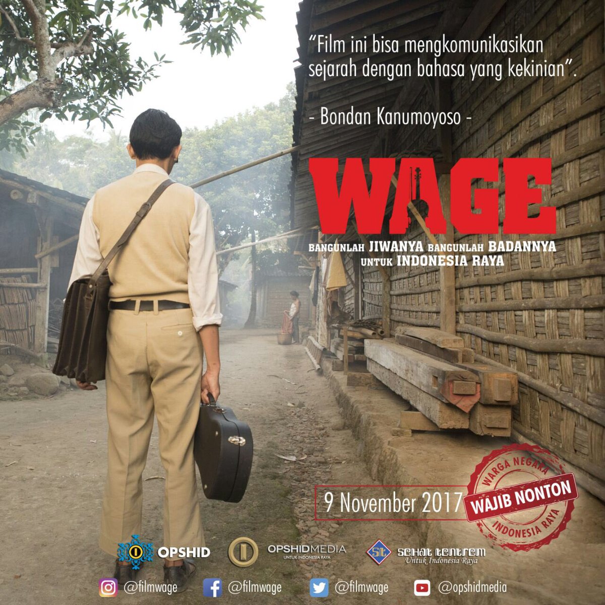 JANGAN LUPA TANGGAL 9 NOVEMBER, WAGE DI BIOSKOP SELURUH INDONESIA.
.
#Wage #FilmWage #Indonesia #OPSHIDMedia #FilmIndonesia #01
