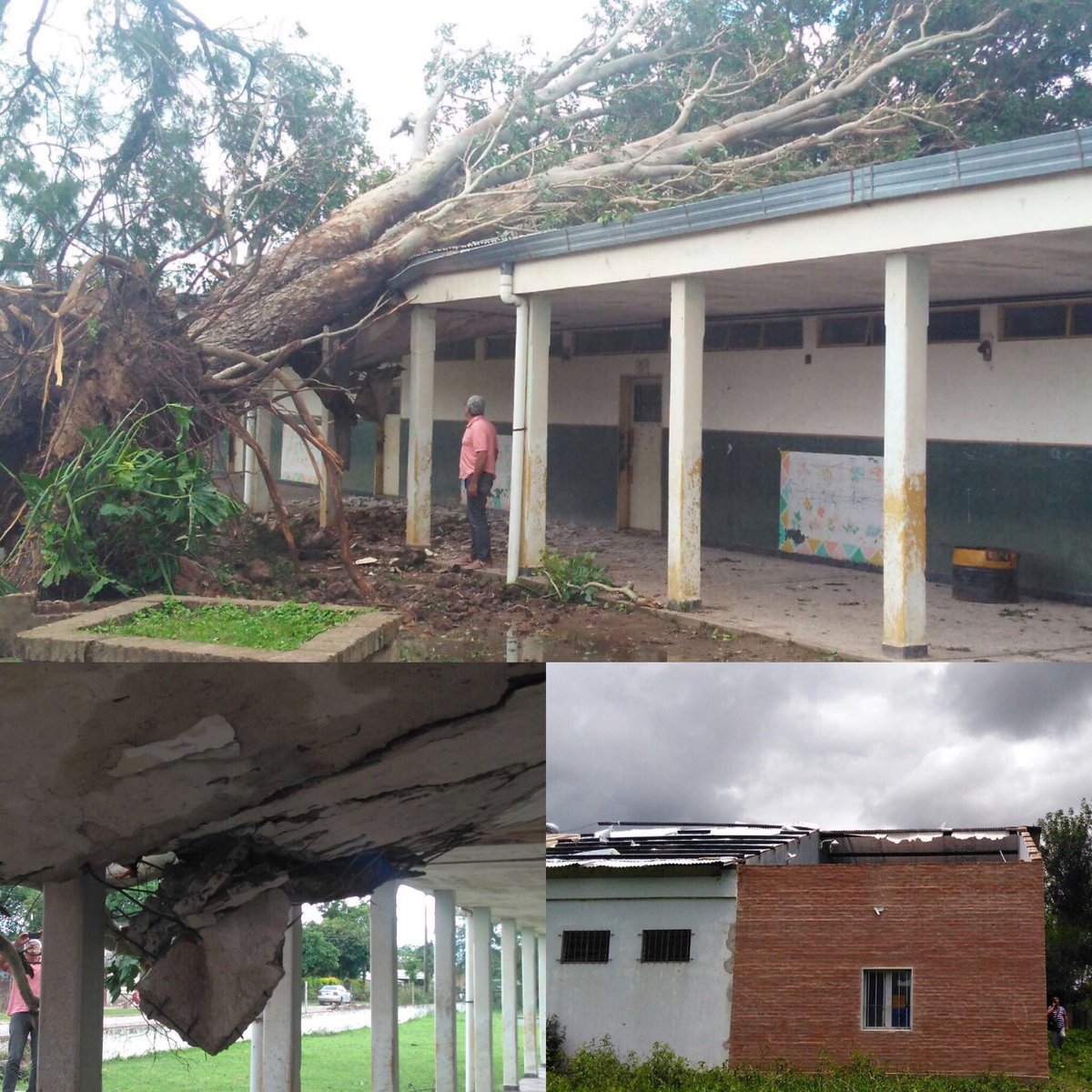 #InfraESCOLAR ::: Durante la jornada del sabado se relevaron las escuelas afectadas por la gran tormenta en Las Palmas y Villa Berthet.