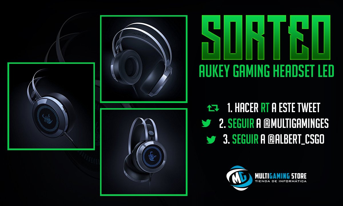 🔔 ¡#SORTEO de unos AUKEY Gaming Headset! 😱😍

Para participar: Solo Haz 👉 #RT, Sigue a @MultiGamingES y a @AlberT_CSGO 
¡Es internacional! 😀🌎