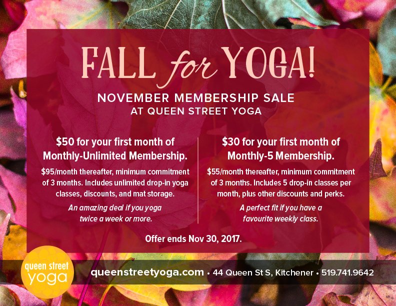 We have two incredible drop-in YOGA MEMBERSHIPS ON SALE for the month of November! #DTKyoga ow.ly/DFcw30ggDAL