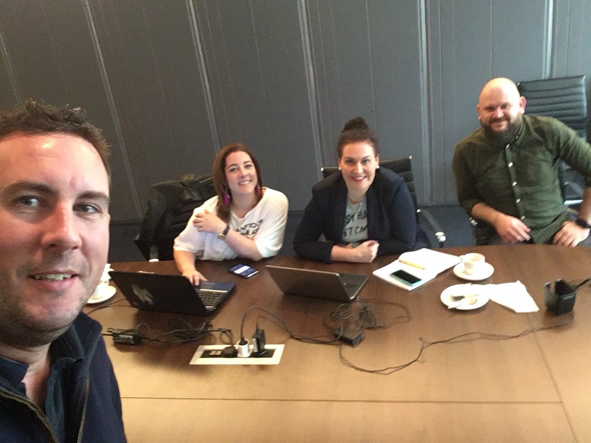 Our own <a href="/B_O_Callaghan/">Brian O'Callaghan</a> havin the bants today with Kim &amp; Ciara of @twophatcows and John of <a href="/anseoonline/">Anseo-online.ie</a>. Very insightful course John &amp; Sinead