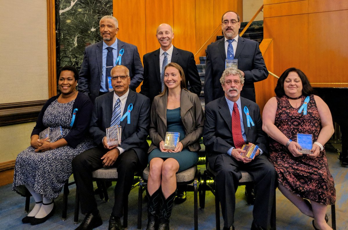 UFTMS_Division's tweet photo. @UFT Middle School VP Richard Mantell congratulates this year's Trachtenberg award recipients #teacherunionday  #unionproud https://t.co/AS5wZtIaIX