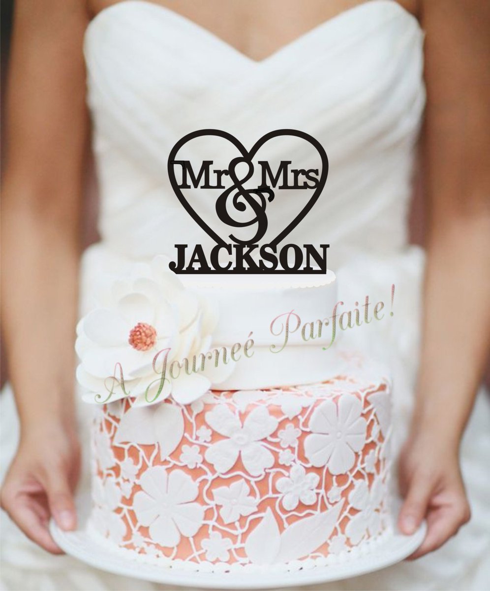 AJourneeParfait's tweet photo. Mr &amp; Mrs in Heart Wedding Cake Topper Personalizedwith Nam… https://t.co/poXmd8ILFZ #scripttopper #WeddingCakeTopper https://t.co/8tkYahg59W