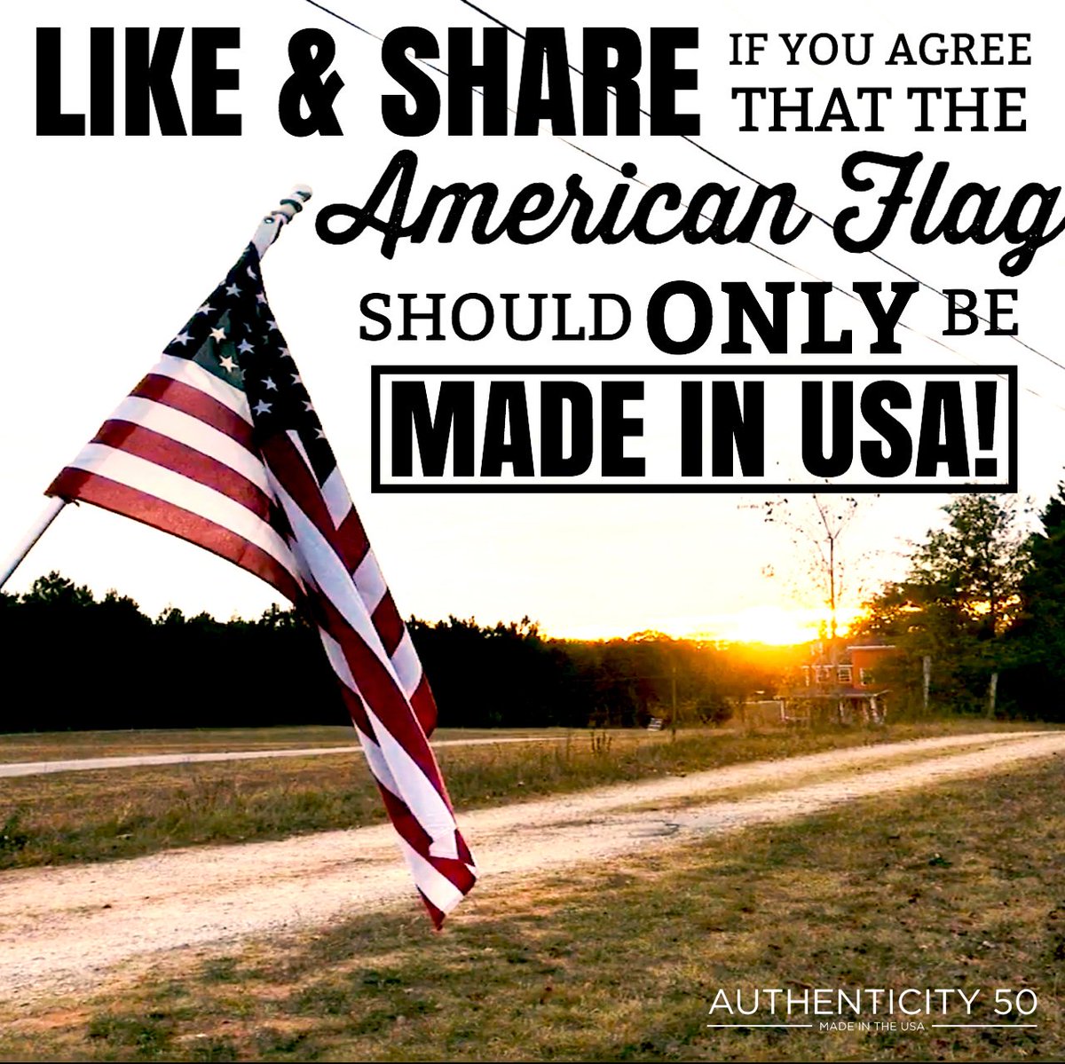 RT if you agree: If there is one item that should be #MadeinUSA, 100% of the time, it's our nation's flag! 🇺🇸 #AmericanFlag