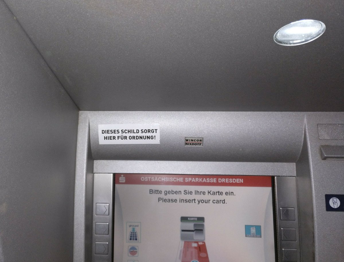 Dieses Schild sorgt hier für Ordnung!