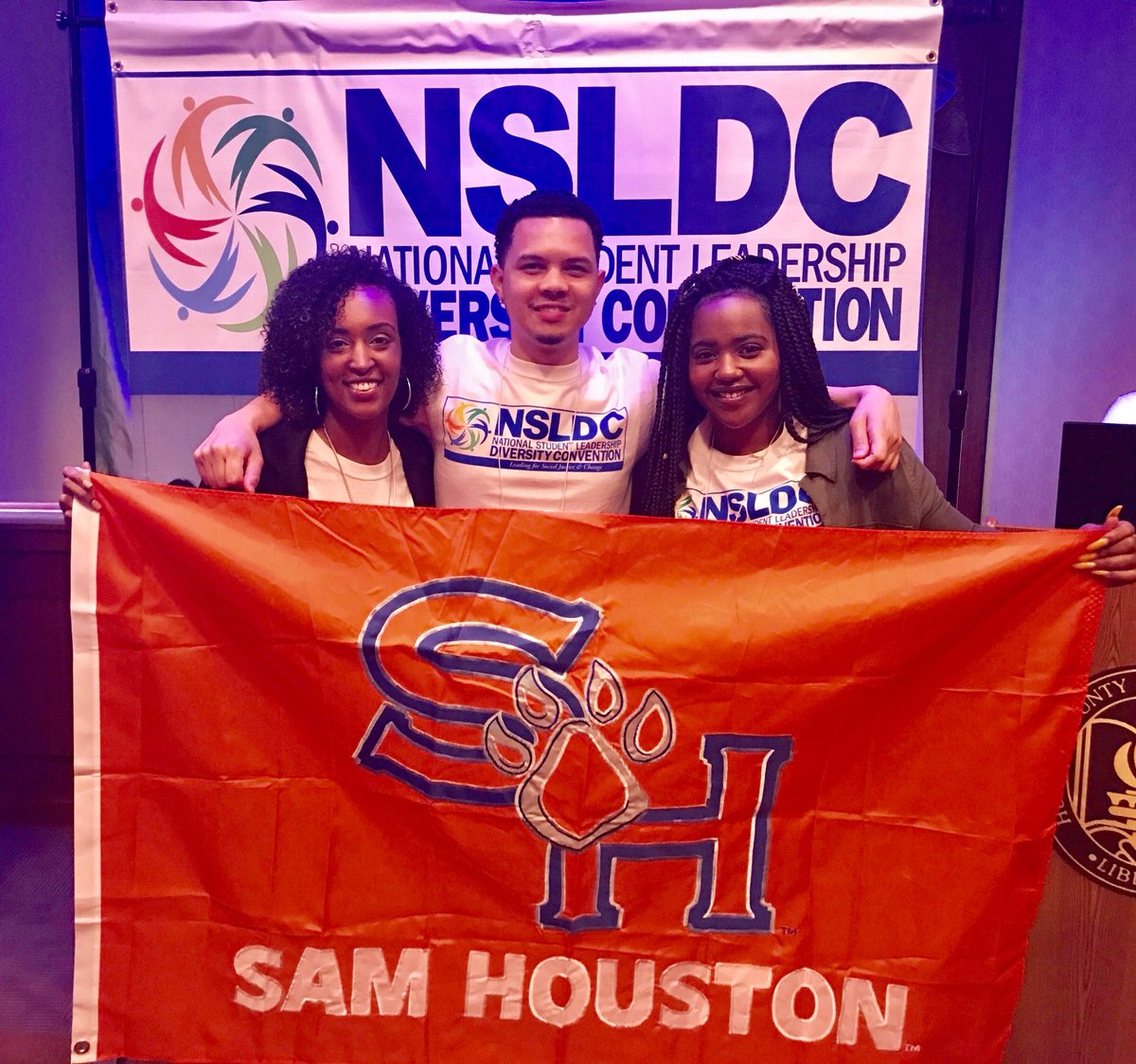 shsucailife's tweet photo. We are so proud of our #SHSU #DiversityCouncil &amp; #CDIA Assistant Director currently attending the #NSLDC in #NewYork! #Diversity https://t.co/ZfYBdeCoa0