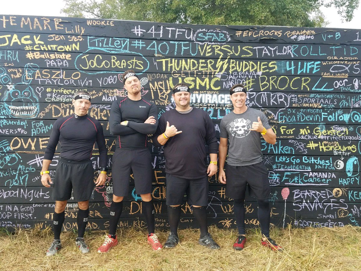 StallionGalyean's tweet photo. Pre and post Carolina Spartan Beast! #TrifectaTribe https://t.co/dJgIPgaecn