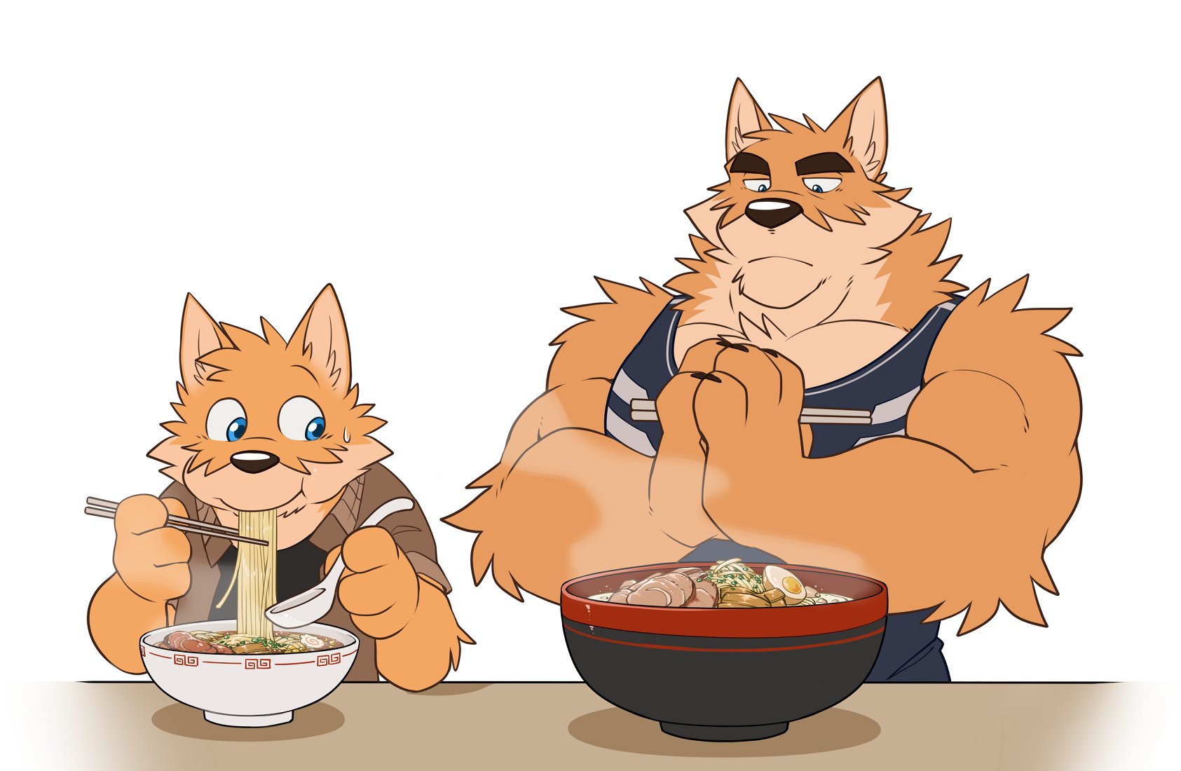 “[Doodle] I bet Otake can eat more then that...🍜” .